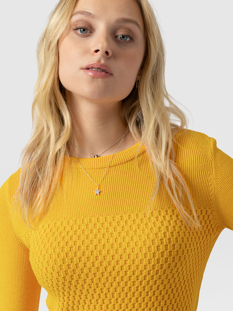 Honeycomb Rib Jumper - Yellow