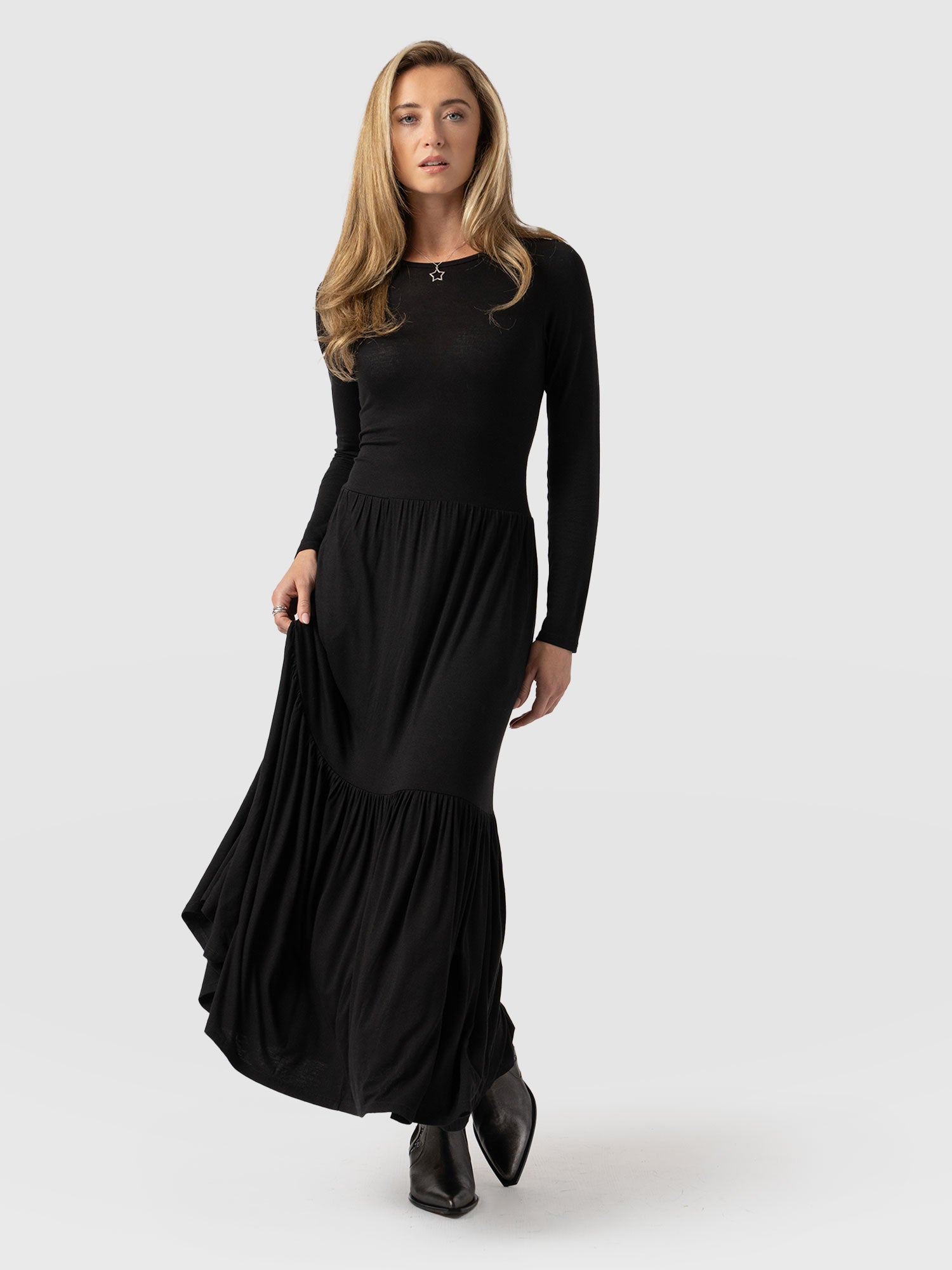 Greenwich Dress Long Sleeve - Black