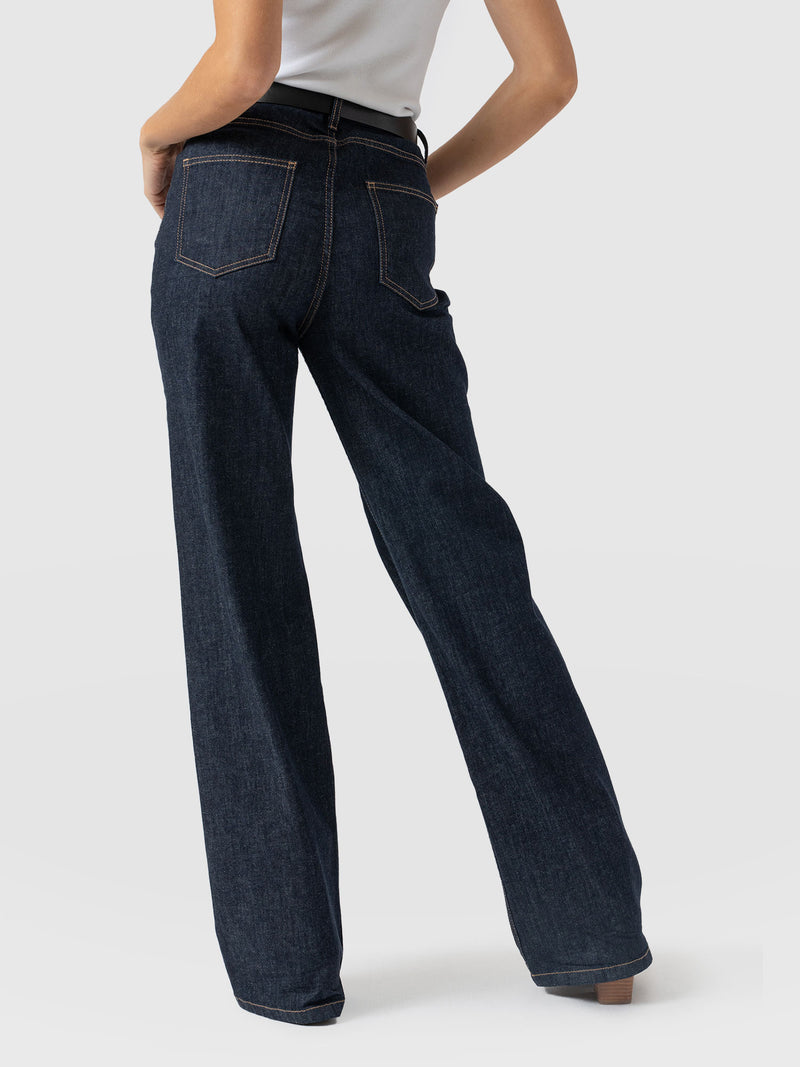 Wide Leg Jeans - Indigo Blue