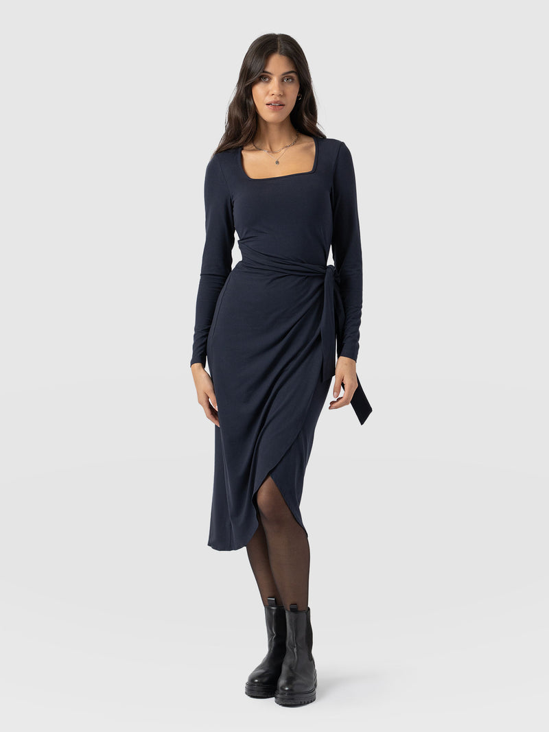 Amelia Wrap Dress - Navy