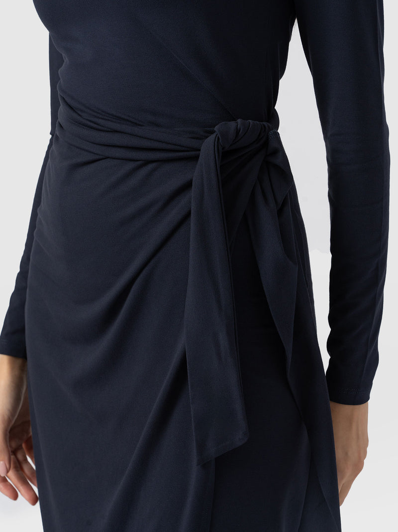 Amelia Wrap Dress - Navy