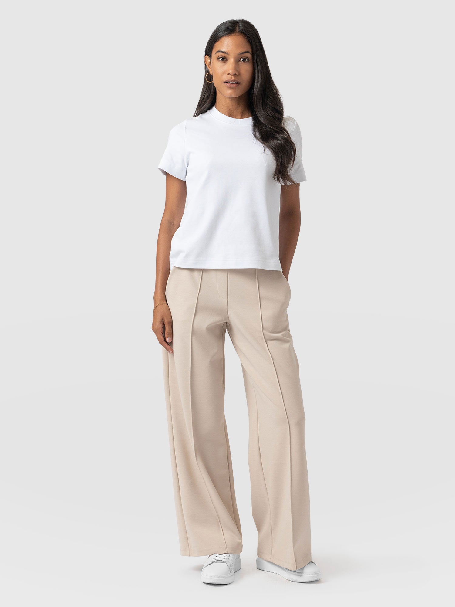 Keller Wide Leg Pant - Light Beige