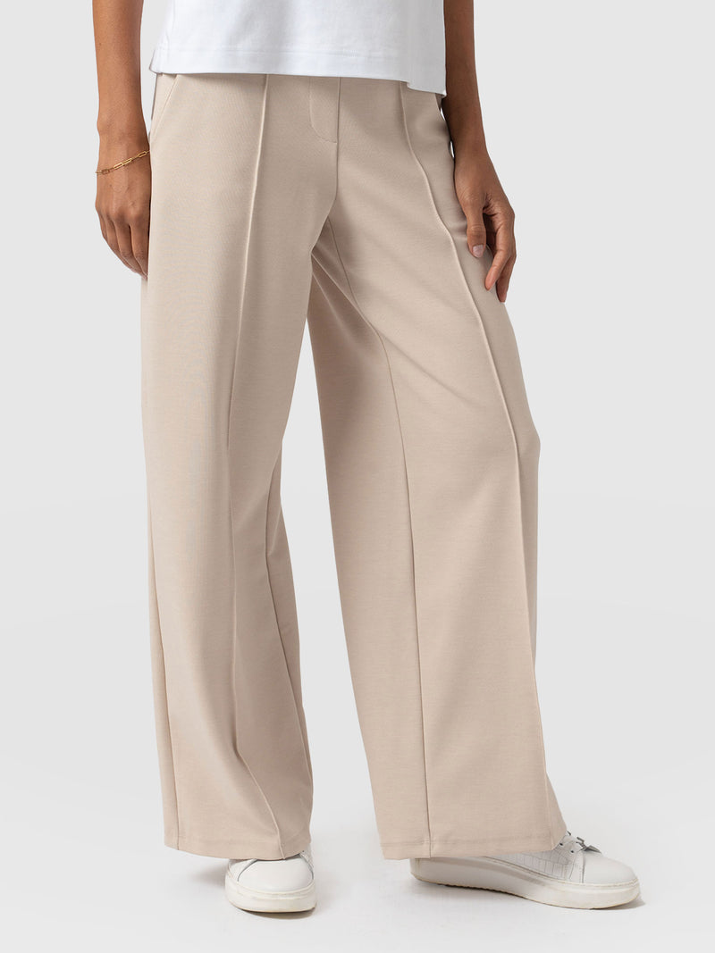 Keller Wide Leg Pant - Light Beige