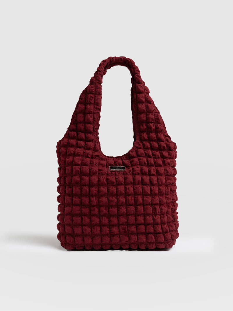 Soho Shoulder Tote Bag - Burgundy