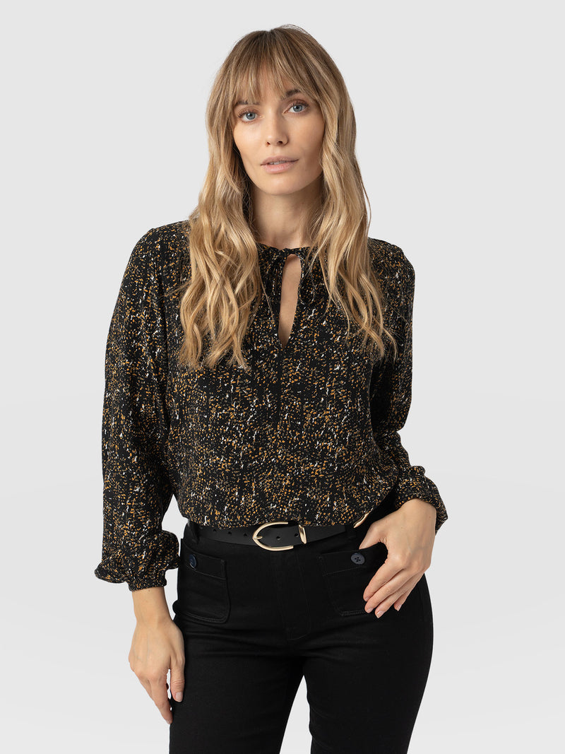 Kristen Blouse - Ditsy Leopard