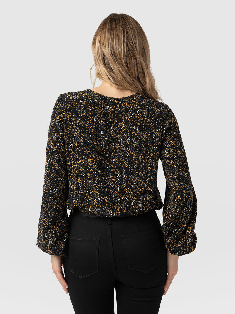 Kristen Blouse - Ditsy Leopard