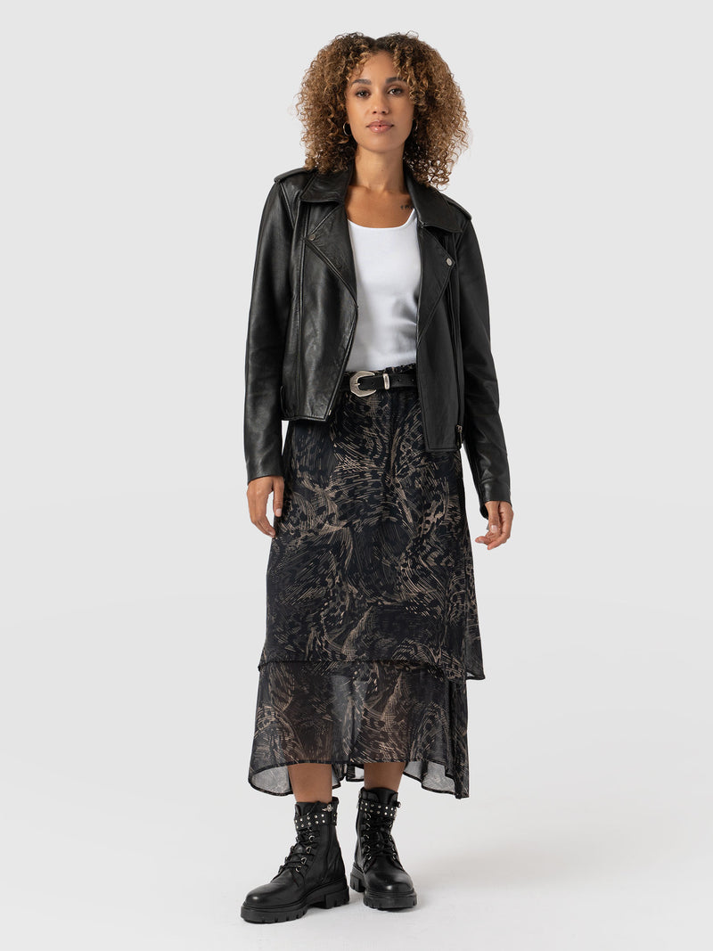 Etta Layered Skirt - Spot Feather