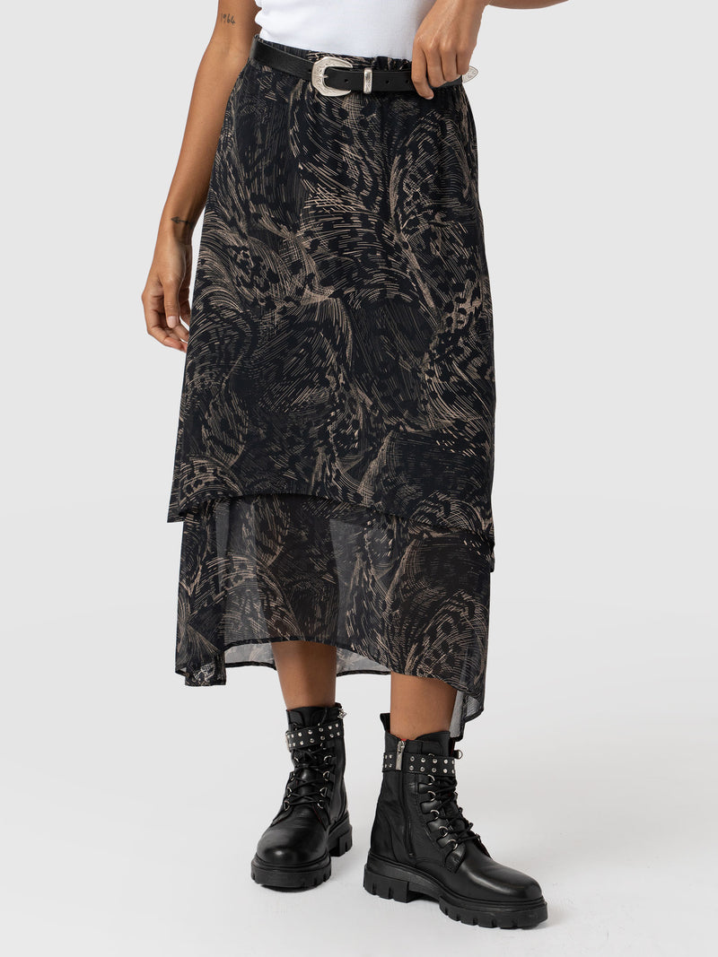 Etta Layered Skirt - Spot Feather