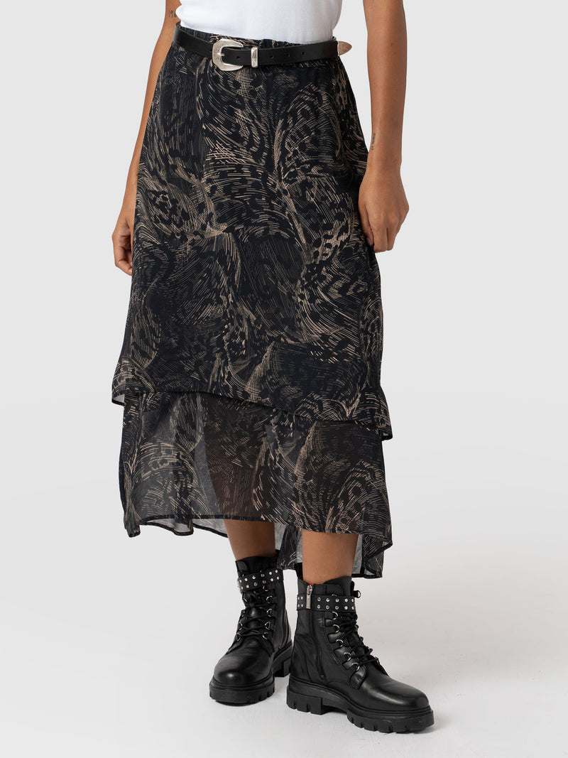 Etta Layered Skirt - Spot Feather