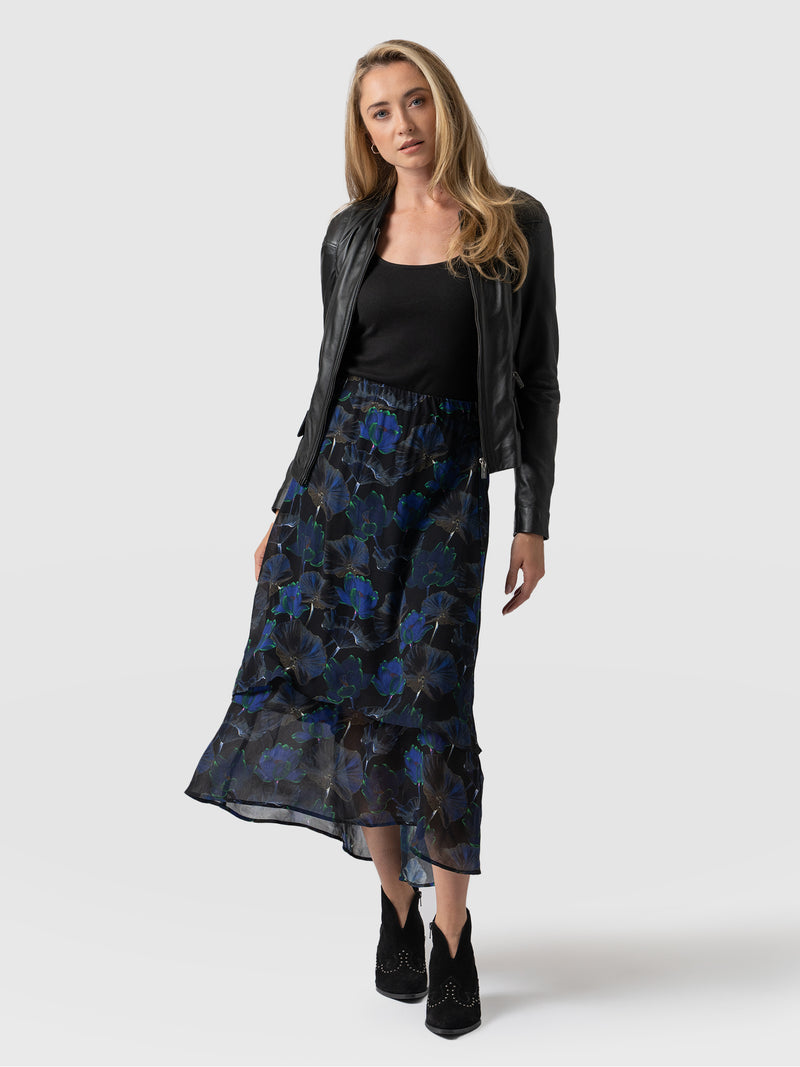 Etta Layered Skirt - Blue Flora