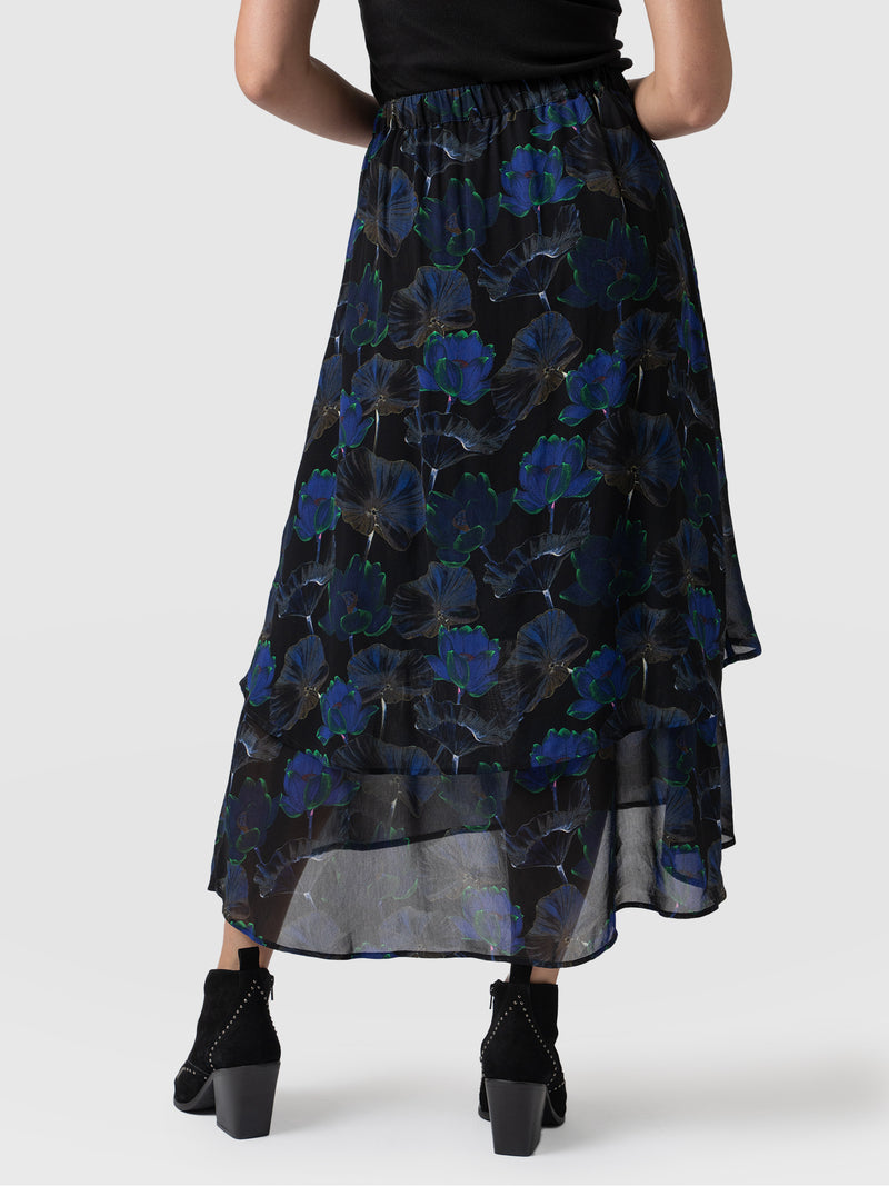 Etta Layered Skirt - Blue Flora