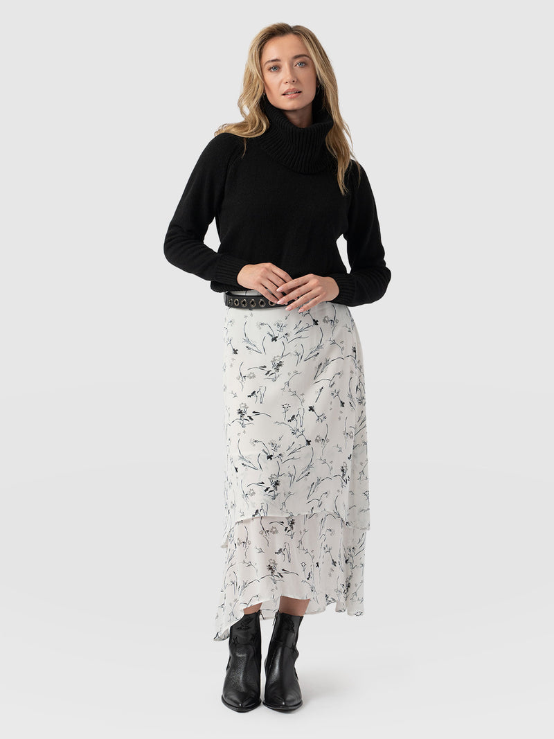 Etta Layered Skirt - White Floral