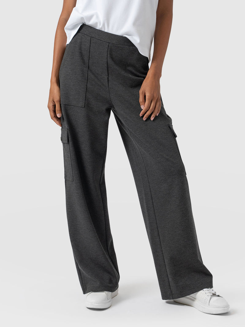 Cargo Chelsea Wide Leg Pant - Charcoal