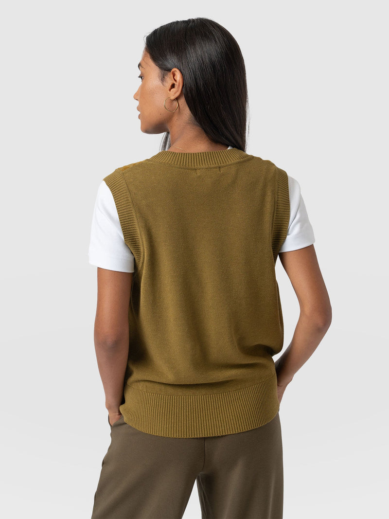 Wren Sleeveless Knit - Olive