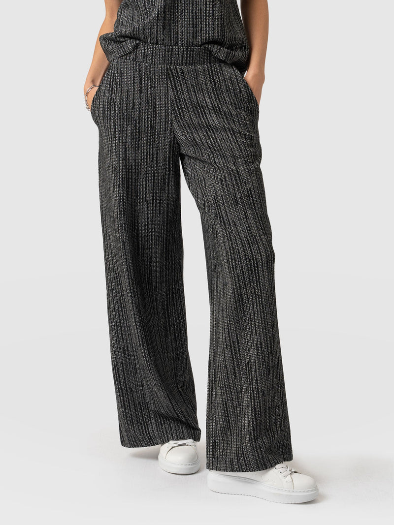 Keller Wide Leg Pant - Grey/Black