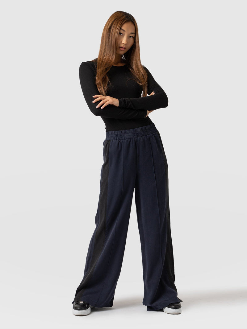 Adaline Wide Leg Pant Navy - Women's Trousers | Saint + Sofia® EU