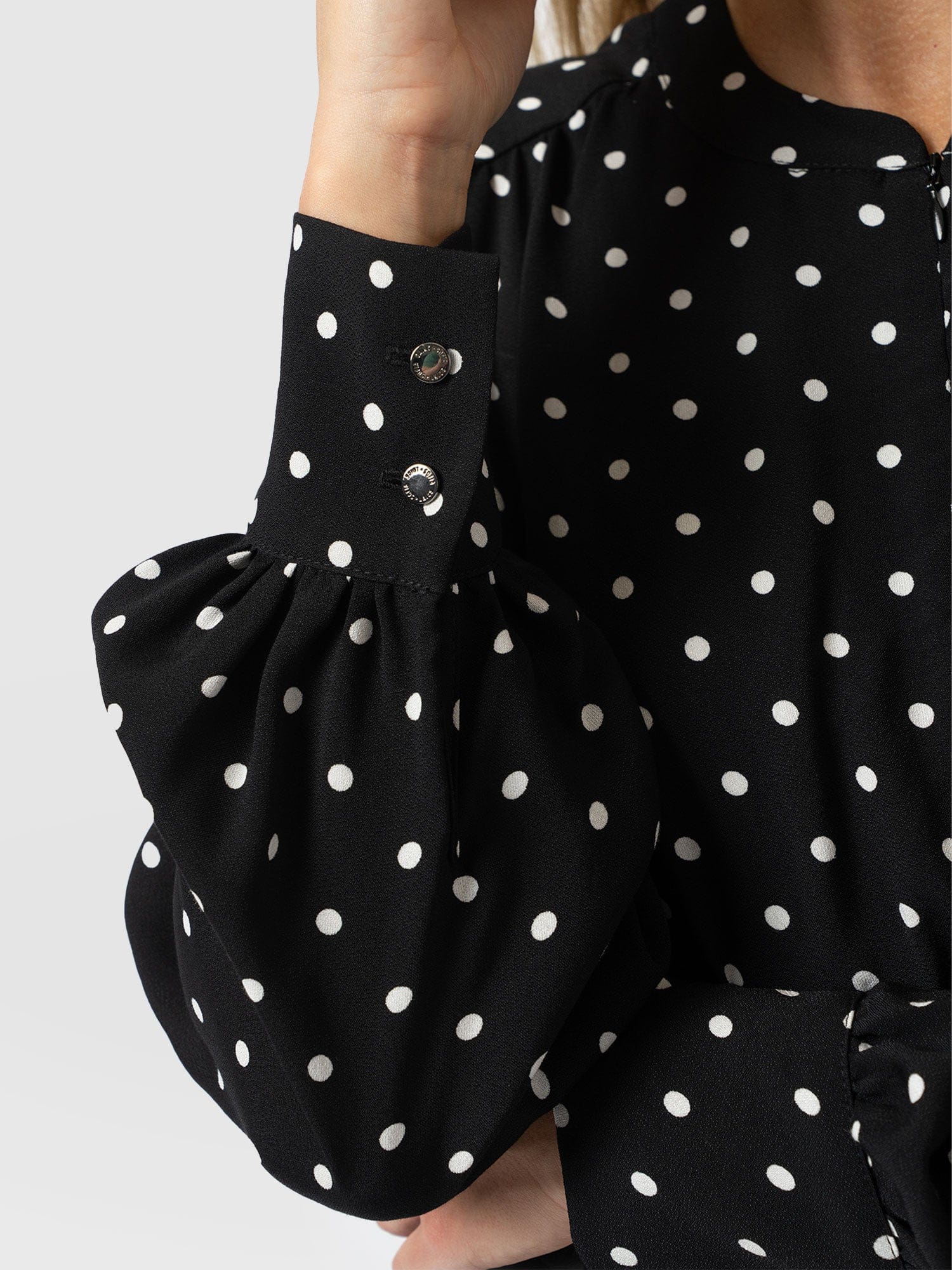 Adaline Zip Up Dress - Black Polka Dot - Women's Dresses | Saint + Sofia® EU