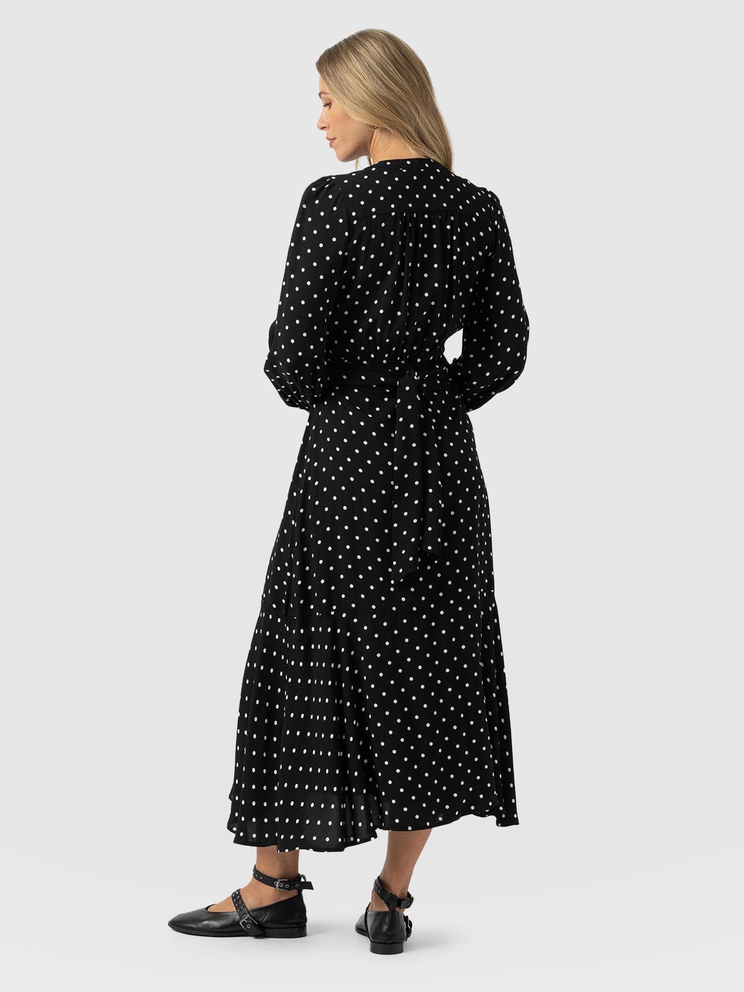 Adaline Zip Up Dress - Black Polka Dot - Women's Dresses | Saint + Sofia® EU