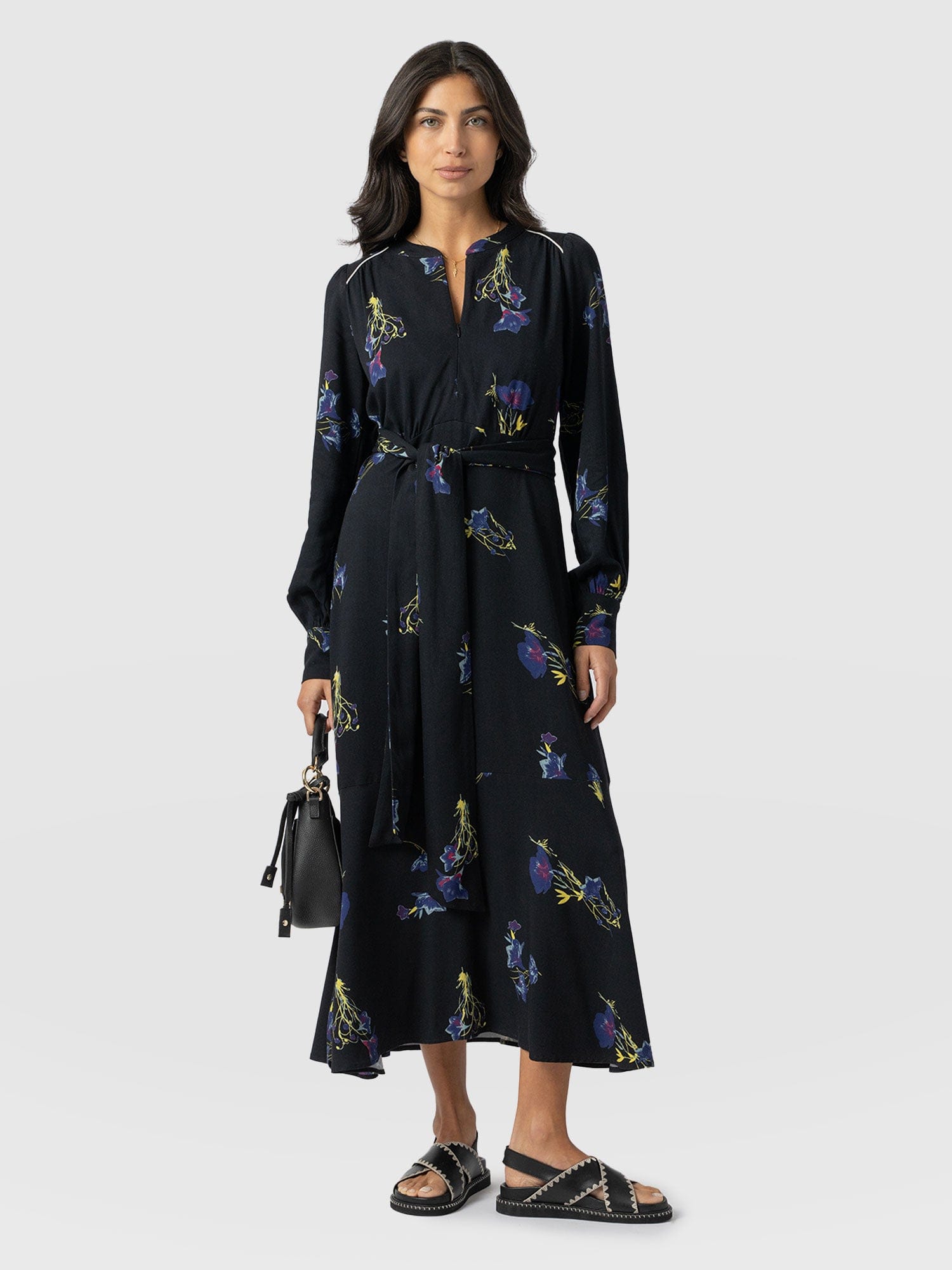 Adaline Zip Up Dress - Blue Lily Gardens
