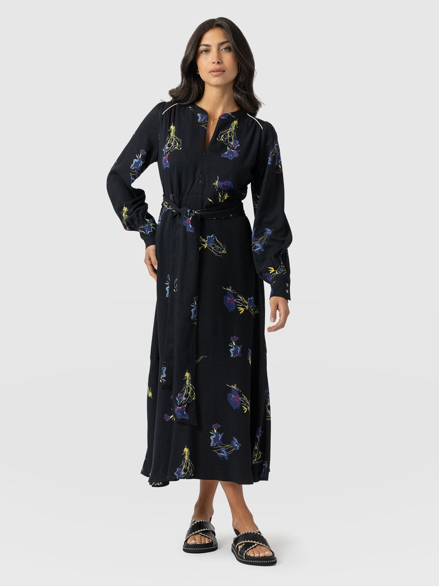 Adaline Zip Up Dress - Blue Lily Gardens