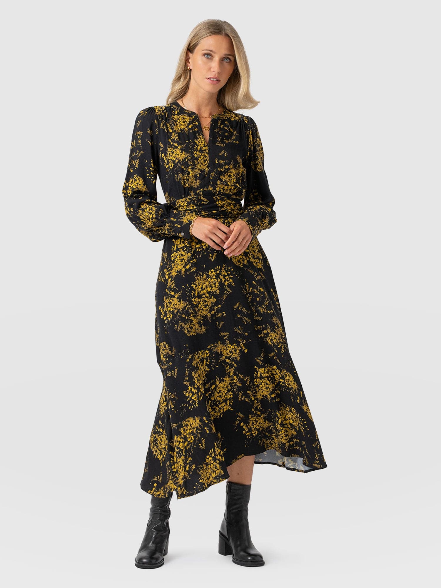 Adaline Zip Up Dress - Yellow Mimosa - Women's Dresses | Saint + Sofia® EU