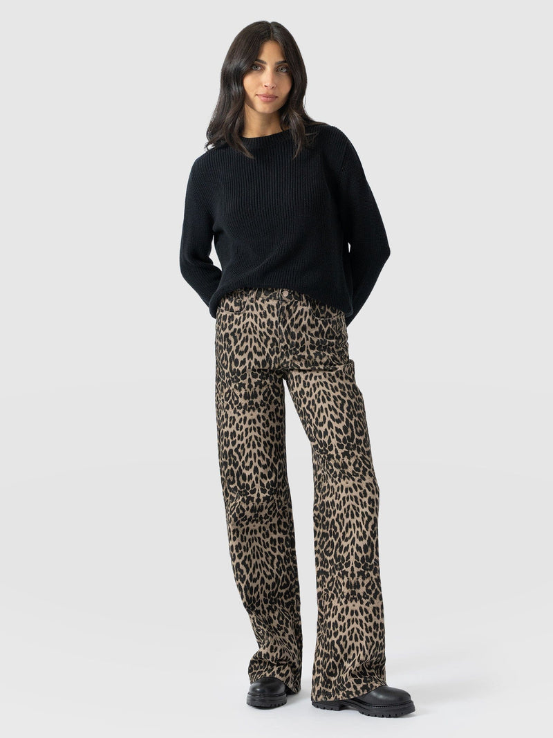 Adjustable Wide Leg Jean - Leopard - Women's Jeans | Saint + Sofia® EU