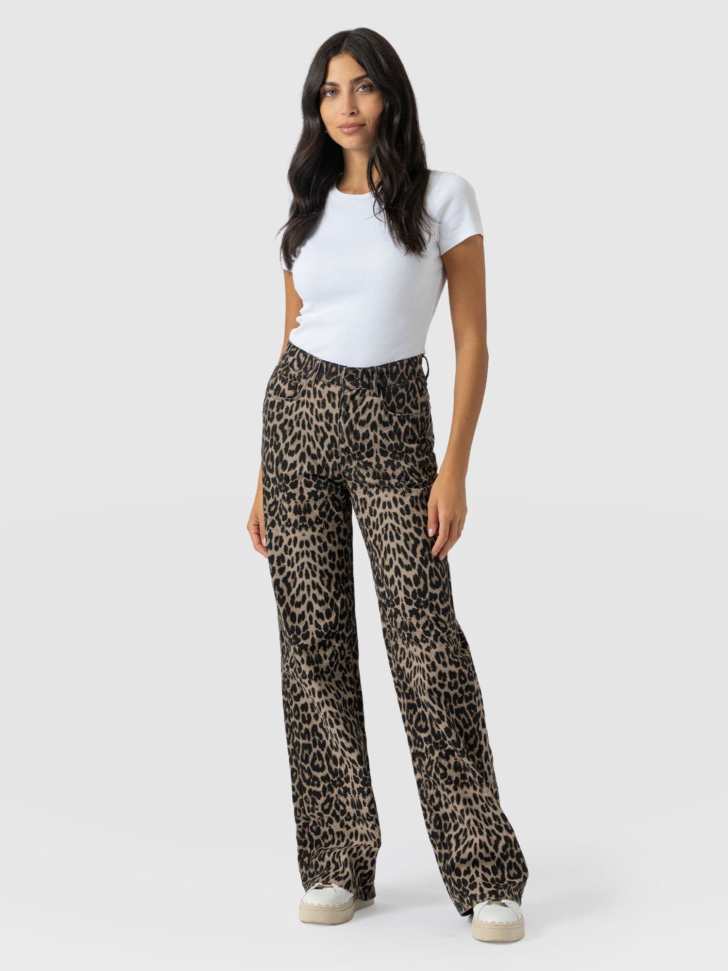 Adjustable Wide Leg Jean - Leopard - Women's Jeans | Saint + Sofia® EU