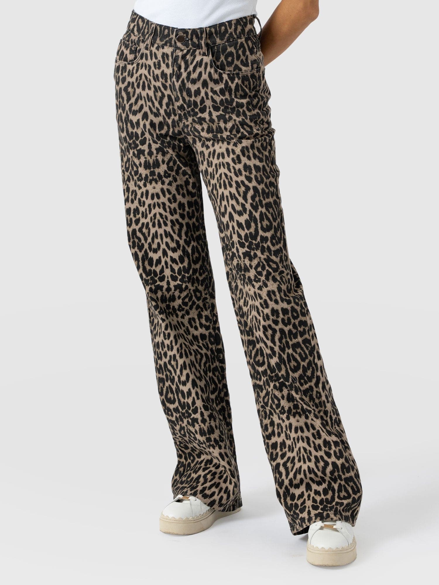 Adjustable Wide Leg Jean - Leopard - Women's Jeans | Saint + Sofia® EU