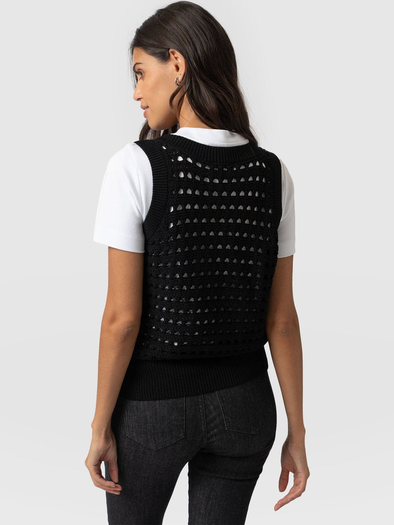 Adler Sleeveless Knit Black - Women's Vests | Saint + Sofia® EU