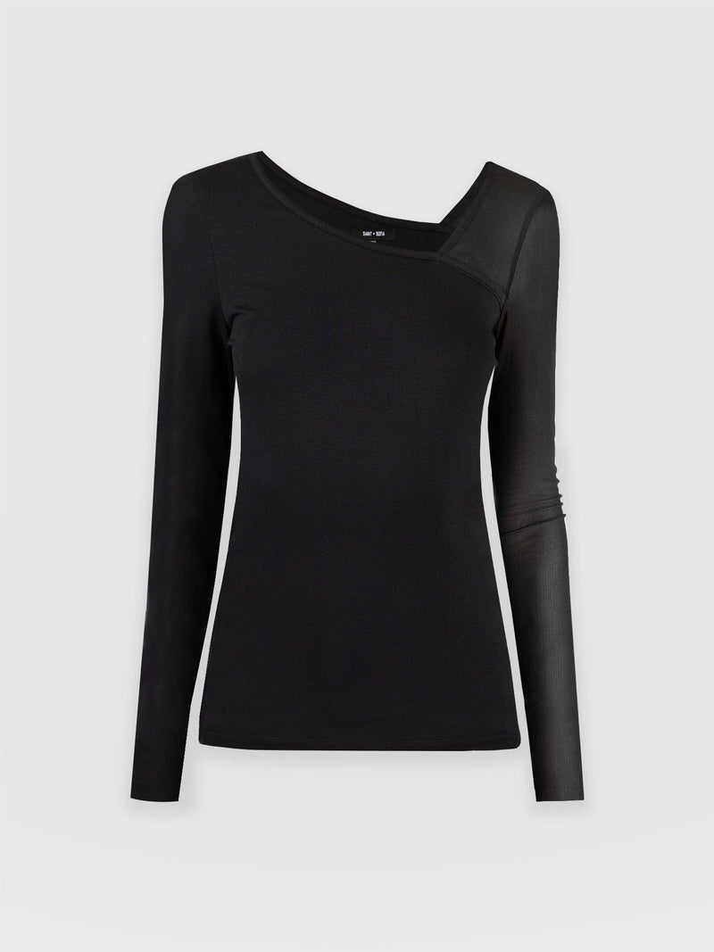 Aimee Cut Out Long Sleeve Tee Black - Women's T-Shirts |  Saint + Sofia® EU