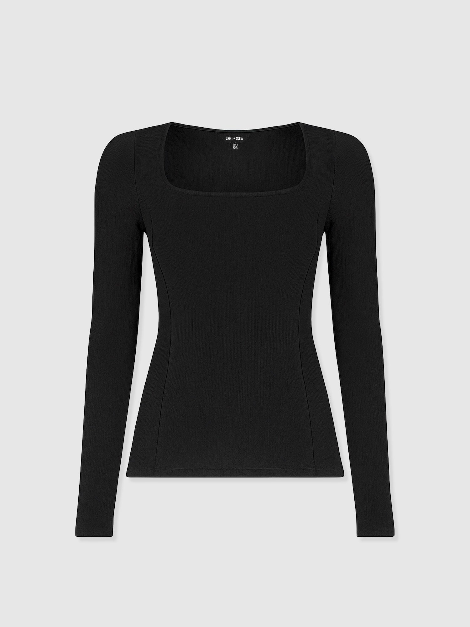 Akia Long Sleeve Tee - Black - Women's T-shirts | Saint + Sofia® EU