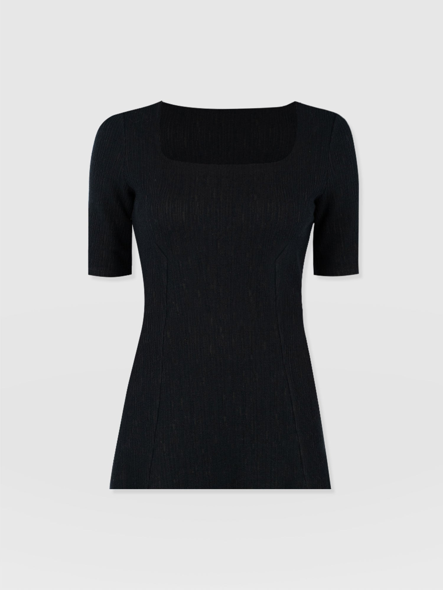 Akia Short Sleeve Tee - Black Textured - Women's T-Shirts | Saint + Sofia® EU