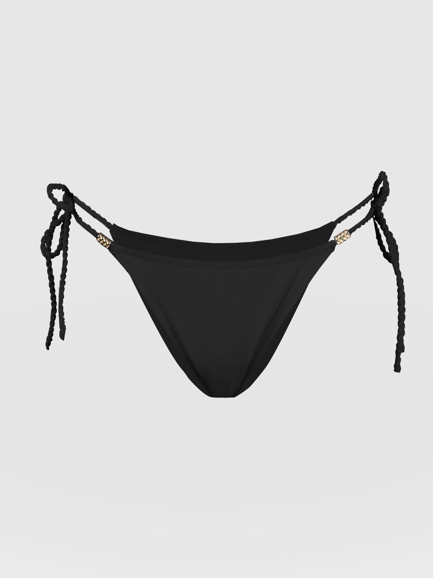 Alba Tie Side Bikini Bottom Black - Women's Swimwear | Saint + Sofia® EU