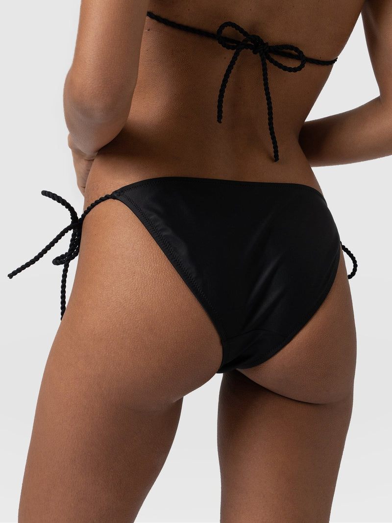 Alba Tie Side Bikini Bottom Black - Women's Swimwear | Saint + Sofia® EU