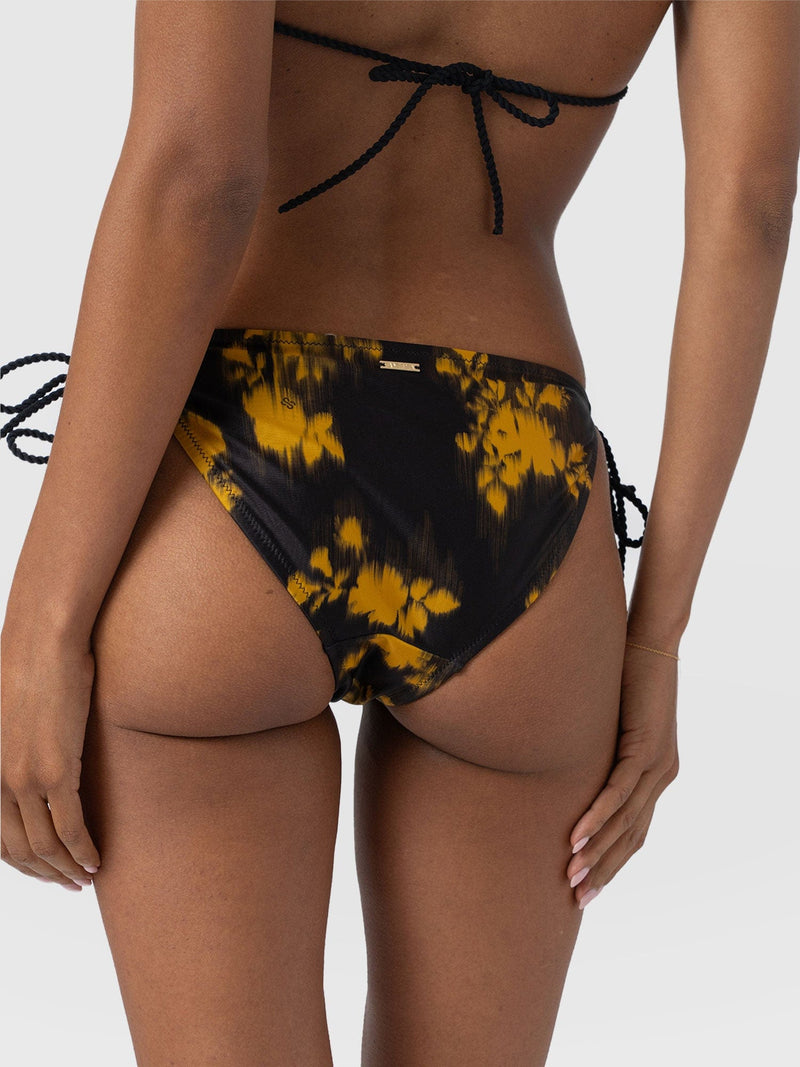 Alba Tie Side Bikini Bottom - Yellow Fade Floral - Women's Swimwear | Saint + Sofia® EU