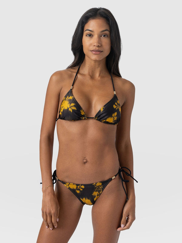 Alba Tie Side Bikini Bottom - Yellow Fade Floral - Women's Swimwear | Saint + Sofia® EU