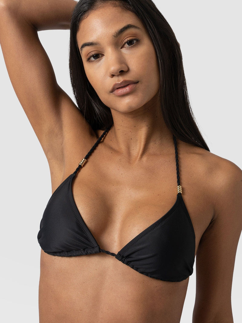 Alba Triangle Bikini Top Black - Women's Swimwear | Saint + Sofia® EU