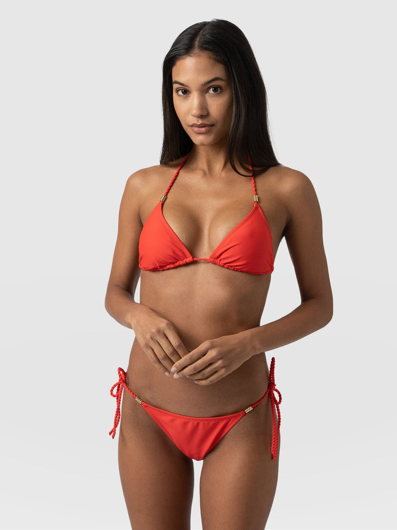 Alba Triangle Bikini Top Red - Women's Swimwear | Saint + Sofia® EU