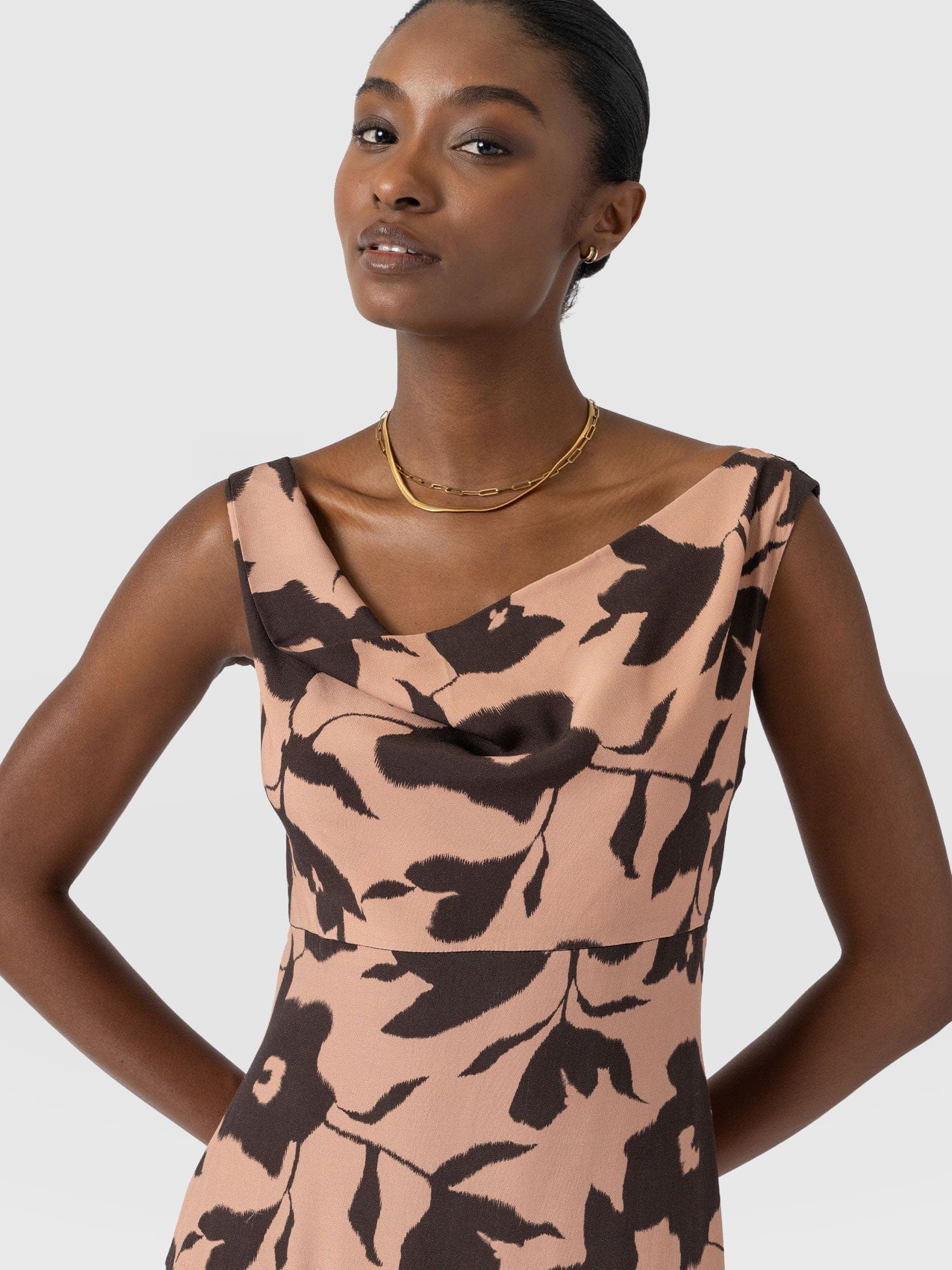 Alexis Dress - Brown Floral - Women's Dresses | Saint + Sofia® EU