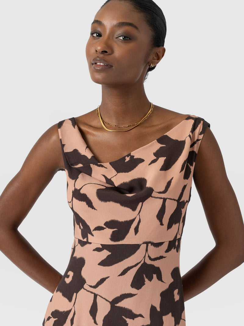 Alexis Dress - Brown Floral - Women's Dresses | Saint + Sofia® EU