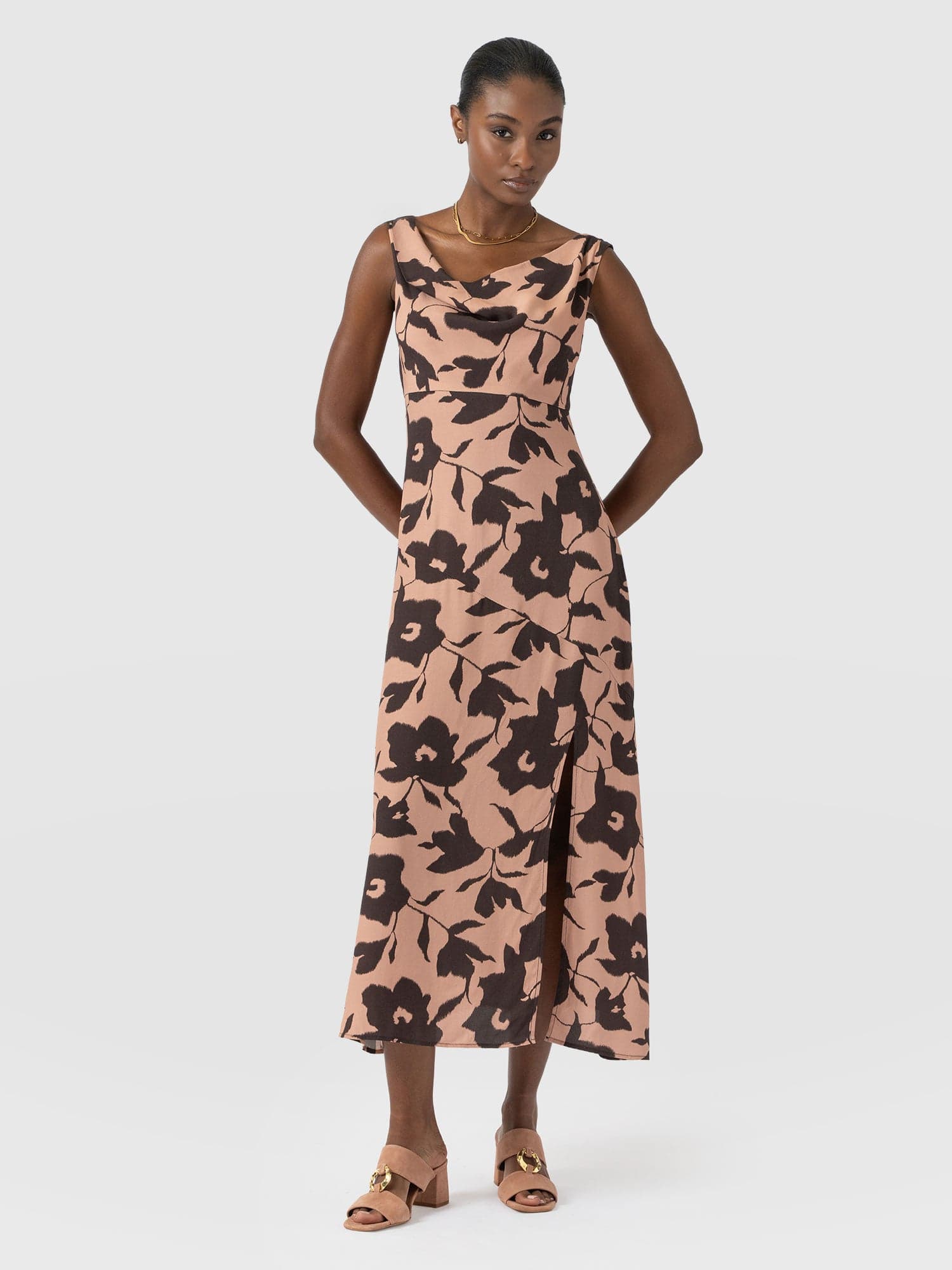 Alexis Dress - Brown Floral - Women's Dresses | Saint + Sofia® EU