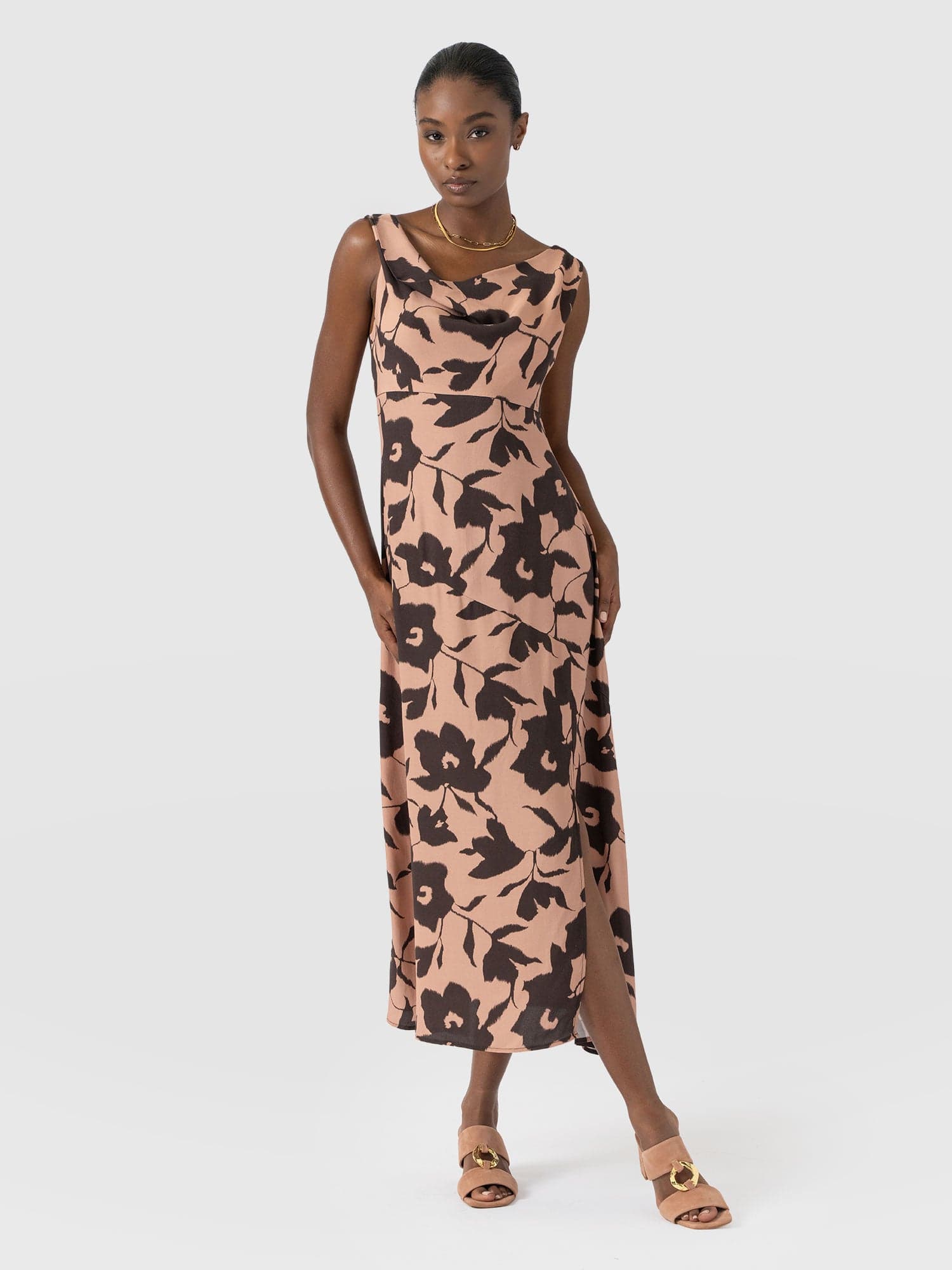 Alexis Dress - Brown Floral - Women's Dresses | Saint + Sofia® EU
