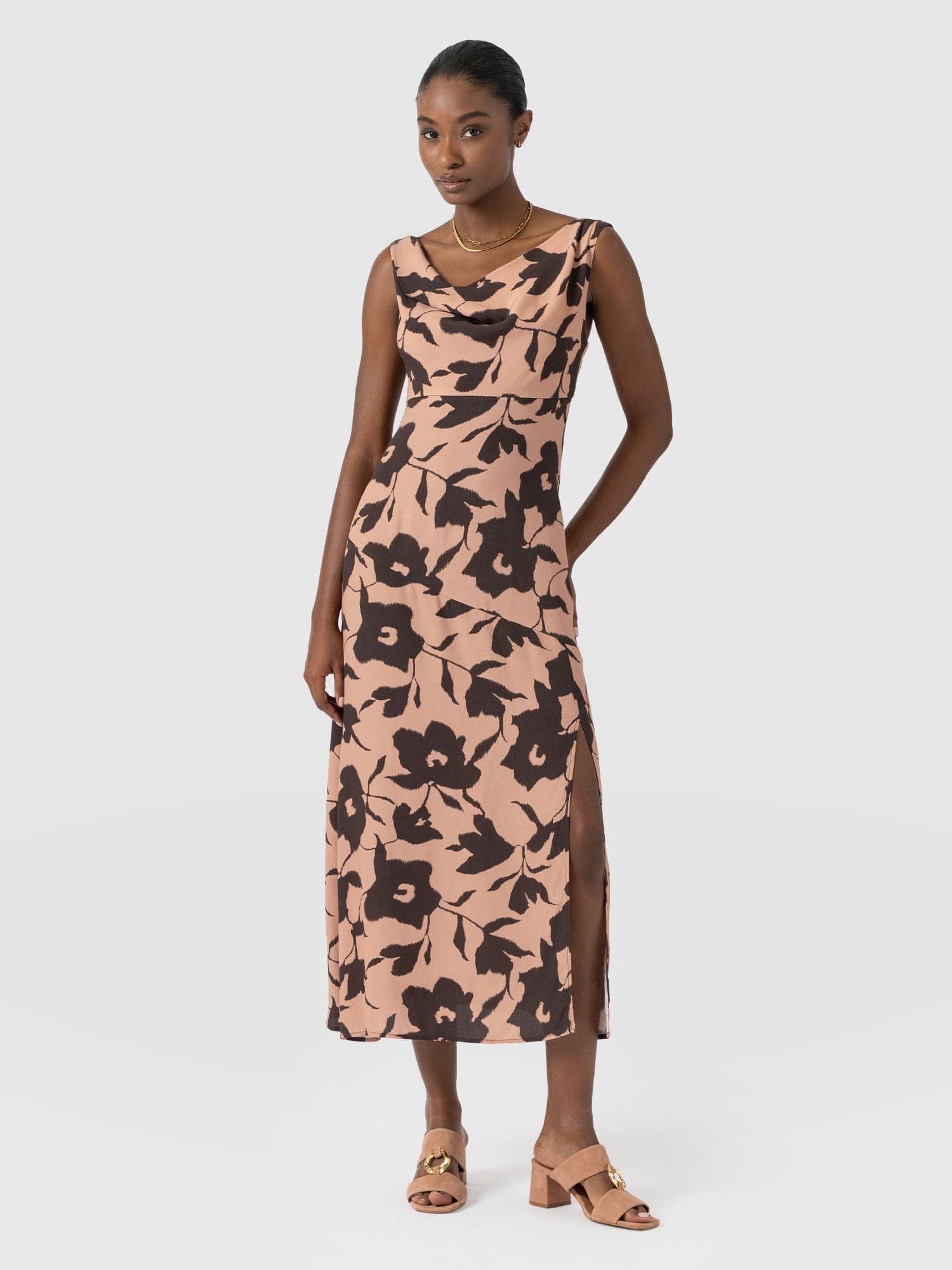 Alexis Dress - Brown Floral - Women's Dresses | Saint + Sofia® EU