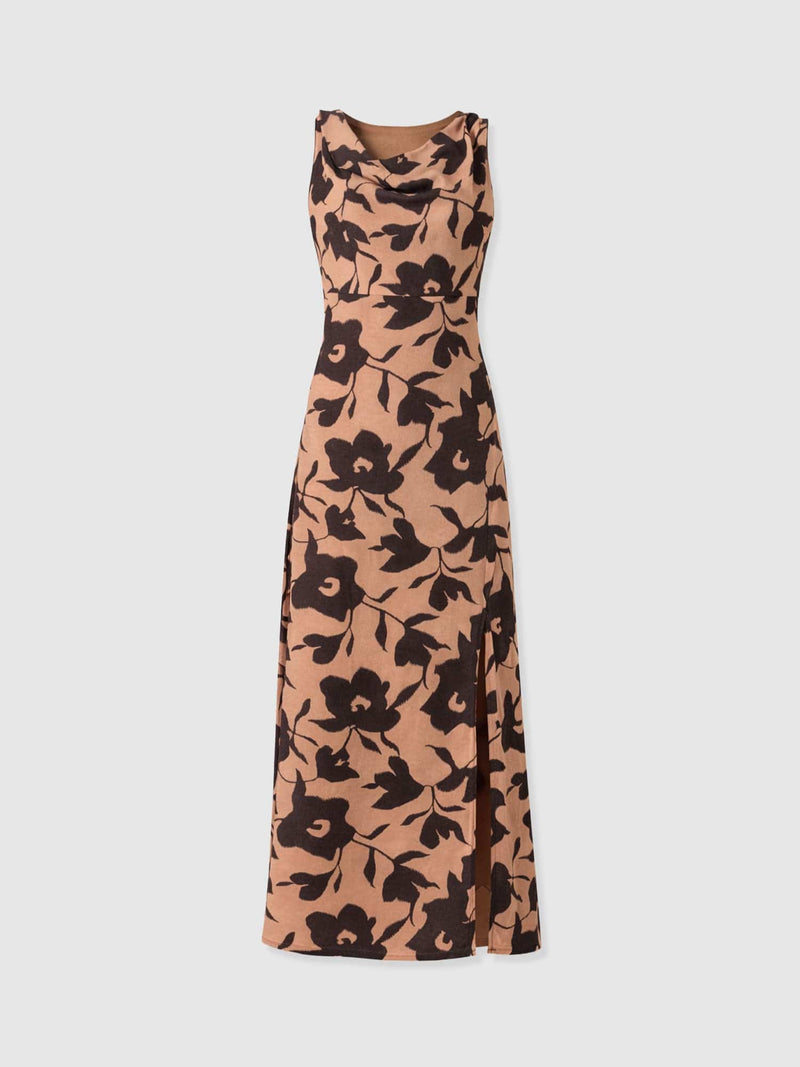 Alexis Dress - Brown Floral - Women's Dresses | Saint + Sofia® EU