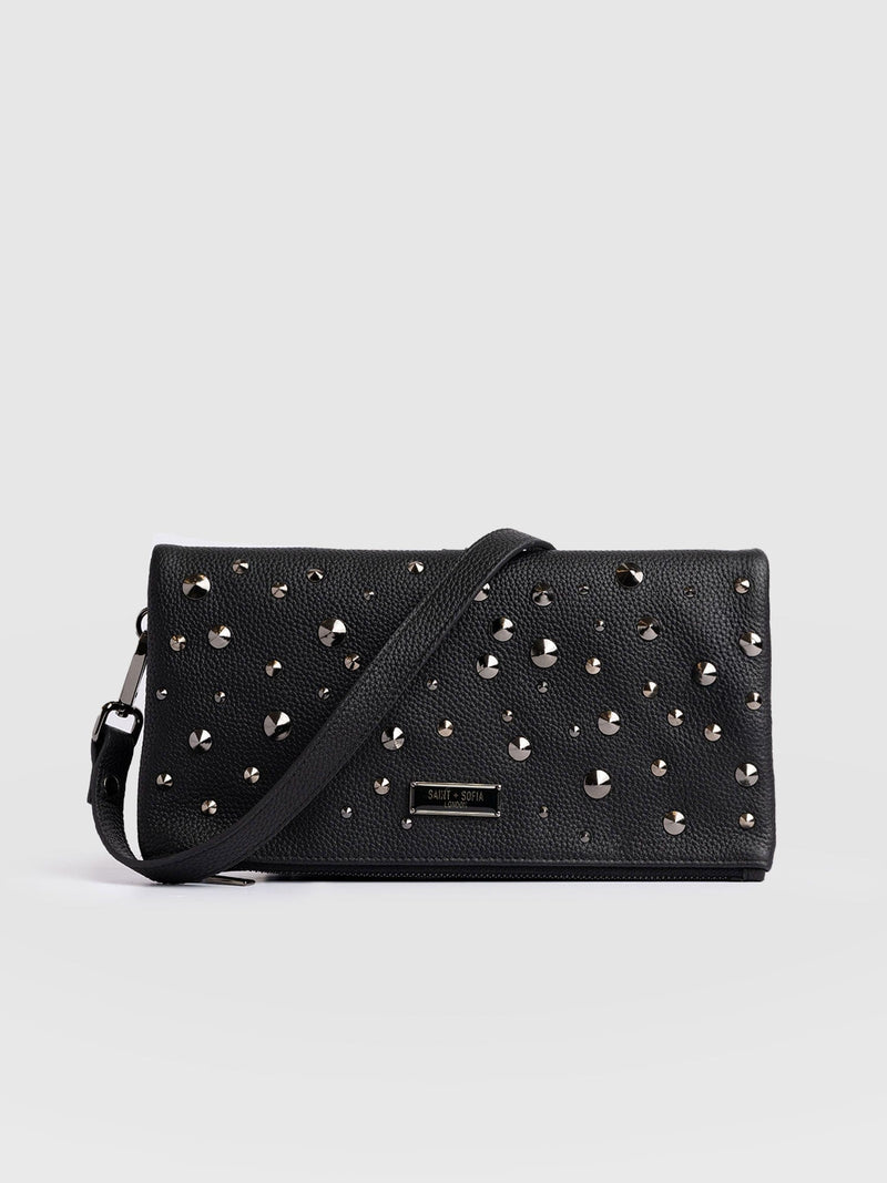 Alexis Studded Clutch Black - Women's Bags | Saint + Sofia® EU