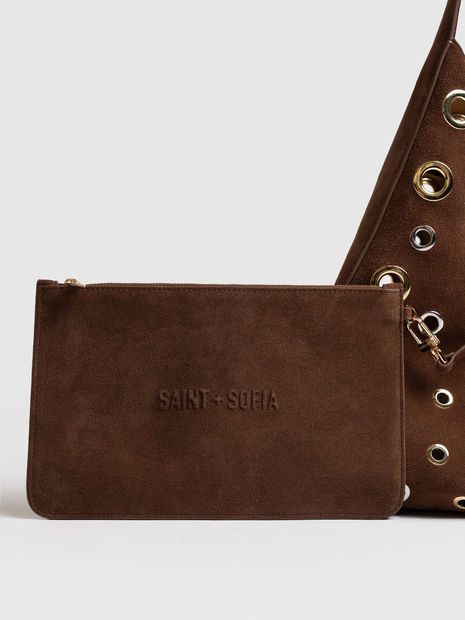 Allana Eyelet Bag - Coffee Suede - Women's Handbags | Saint + Sofia® EU