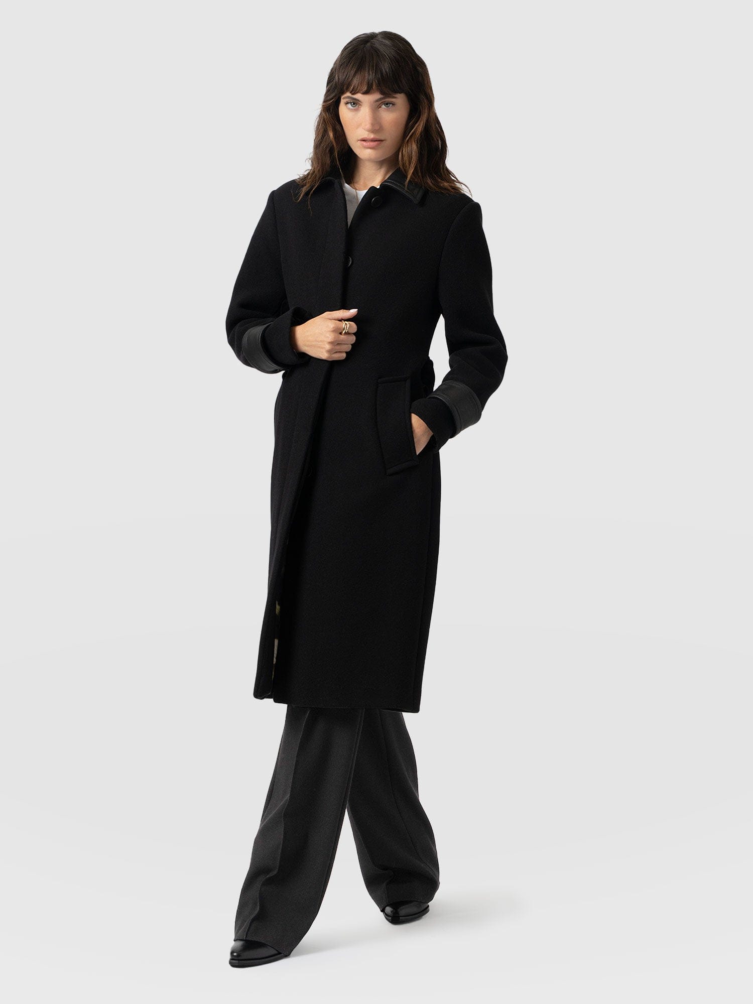 Allegra Coat - Black - Women's Outerwears | Saint + Sofia® EU