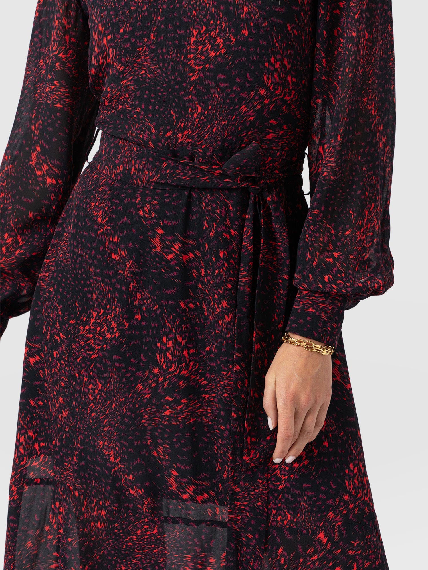 Allegra V Neck Dress - Red Fade Spot - Women's Dresses | Saint + Sofia® EU