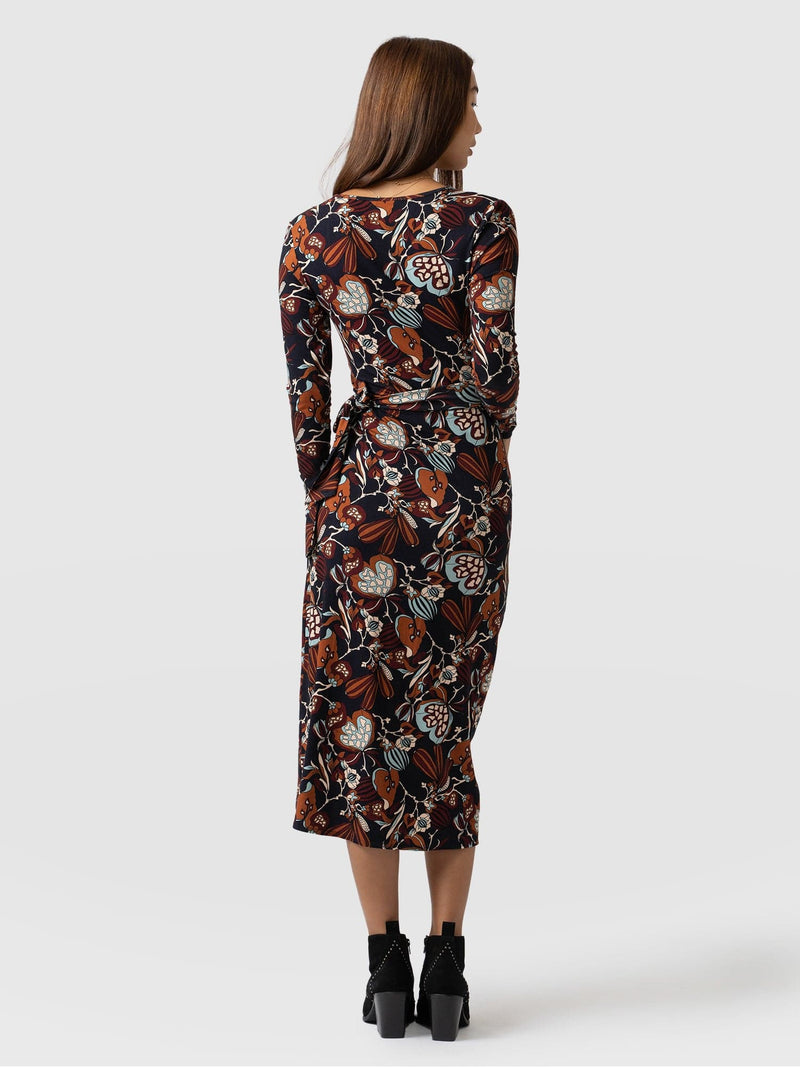 Amelia Wrap Dress 70's Paisley - Women's Dresses | Saint + Sofia® EU