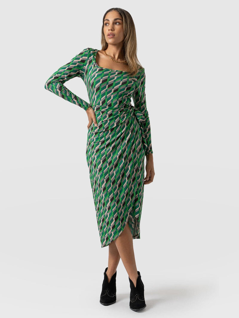 Amelia Wrap Dress Jardin Geo - Women's Dresses | Saint + Sofia® EU
